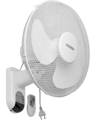 VENTILATORE A PARETE MAURER CON TELECOMANDO 3 VELOCITA' DIAMETRO 40CM