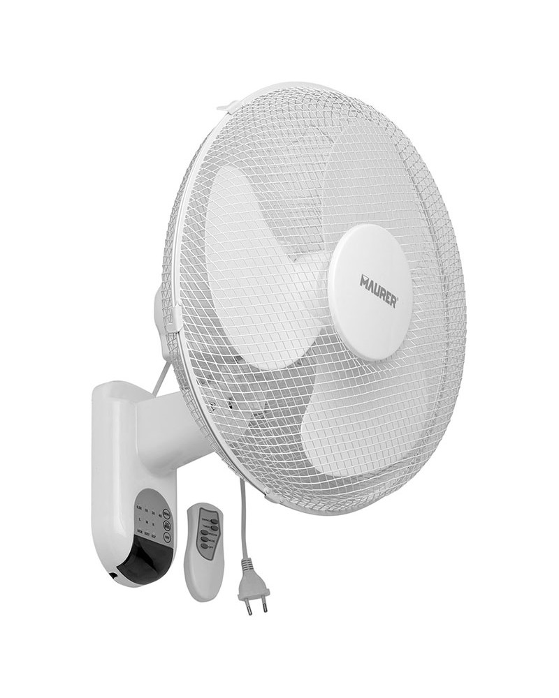 VENTILATORE A PARETE MAURER CON TELECOMANDO 3 VELOCITA' DIAMETRO 40CM
