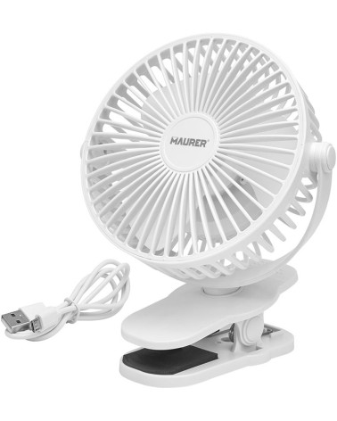 VENTILATORE DA TAVOLO CON CLIP DIAM. 15CM RICARICABILE MICRO USB