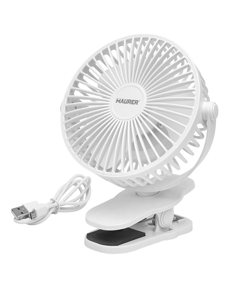VENTILATORE DA TAVOLO CON CLIP DIAM. 15CM RICARICABILE MICRO USB