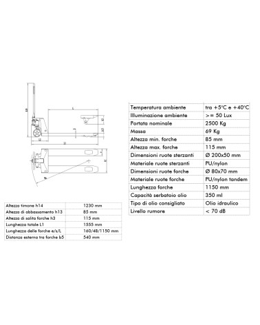 TRANSPALLET TOP 2500 KG   