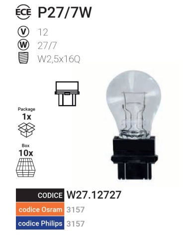 LAMPADA SF. P27/7W 12V 10P