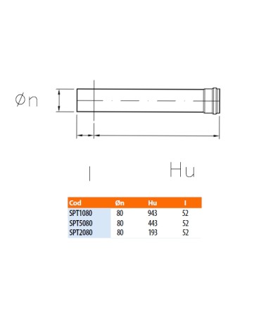 TUBO PELLET H100 diametro 80  DEMA