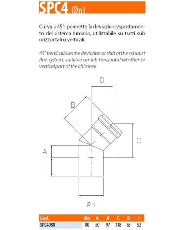 CURVA PELLET 45? diametro 80  DEMA