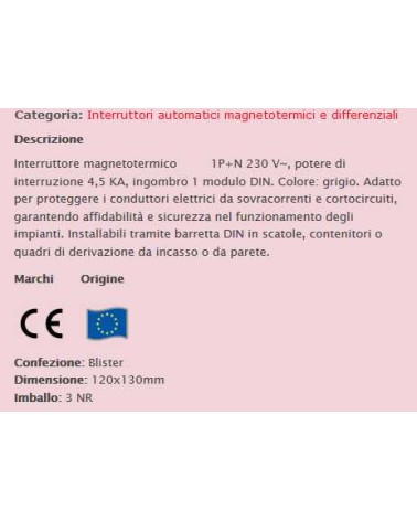 INTERR. MAGNETOTERMICO 10A