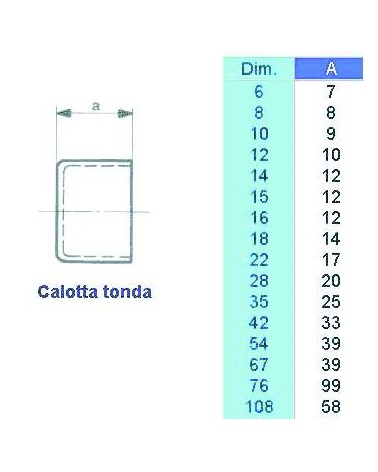 301R CALOTTA TONDA diametro  16   