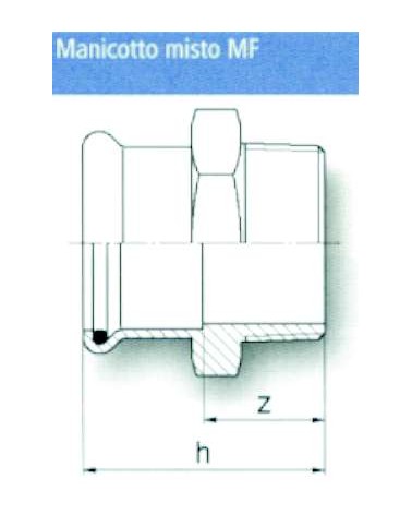 MANICOTTO INOX  M 22X1    