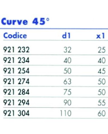 CURVA 45? PLAST SALD. diametro  32