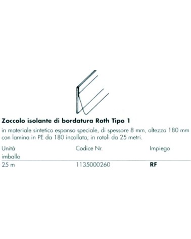 ZOCCOLO BORDAT. 8X160 50MT