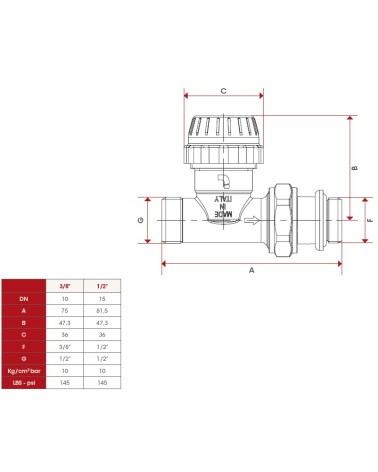 VALV TERM DRIT RAM 1/2    