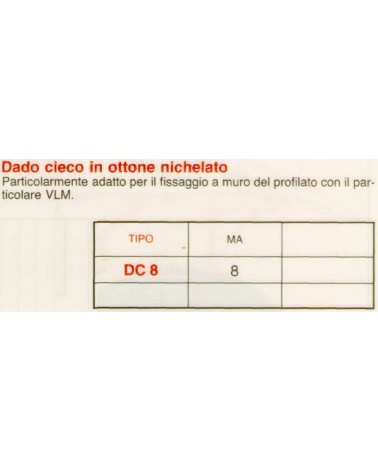 DADO CIECO BOMBATO INOX M8