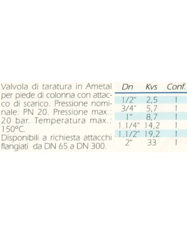 VALVOLA DI TARATURA  1    