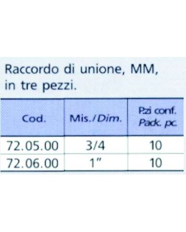 RACCORDO x UNIONE 3/4     