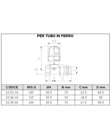 VALVOLA DR TERMOST FE  3/8