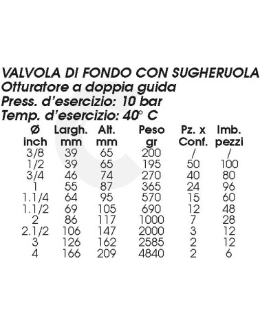 VALVOLA FONDO C/SUG 4     