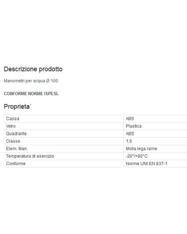 MANOMETRO RAD 0-6 diametro 100 1/2