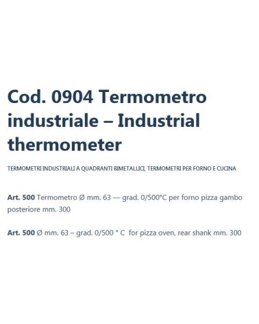 PIROMETRO diametro 63 0-500? 10cm 