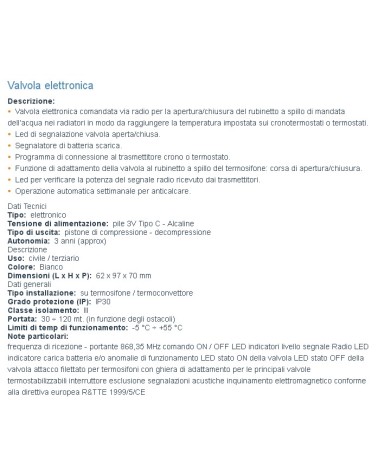 VALVOLA ELETTRON. WIRELESS