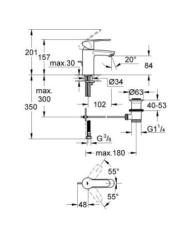MIX LAVABO EUROSTYLE COSMO