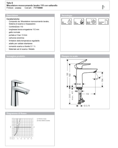 TALIS E MIX LAVABO    H110