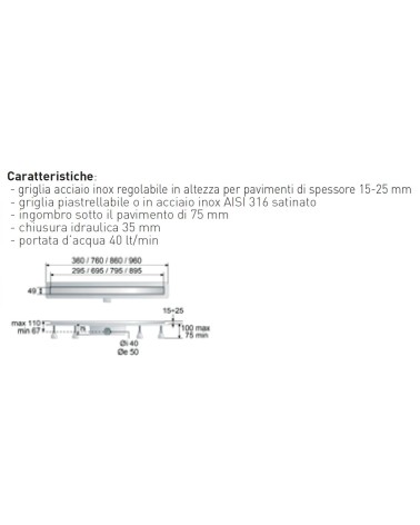 CANALINA C/GRIGL. 795 INOX