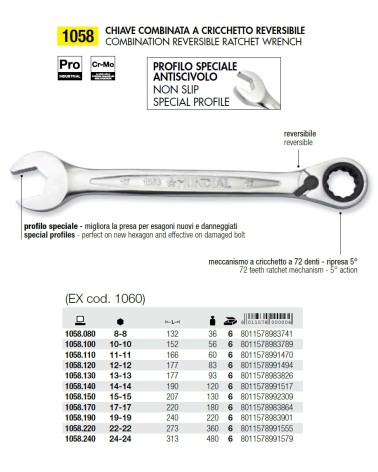 CHIAVE COMB.CRICCHET.REV 8