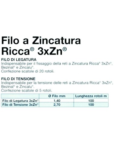 FILO ZINC TENS diametro 2,7  100MT