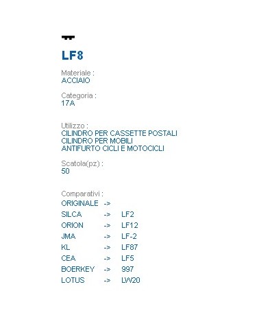 CHIAVE LF8 | LF2          