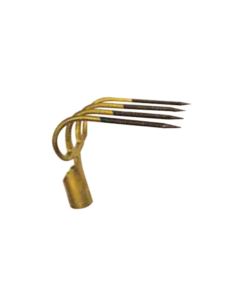 FORCA 4 DENTI ORO CURVE   
