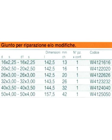 GIUNTO x RIPARAZIONE   diametro 16