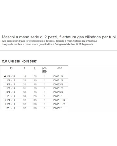 MASCHI A MANO BSP 3/8  2PZ