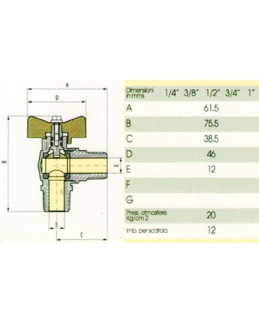 VALVOLA SQ GAS MM NIC 1/2 