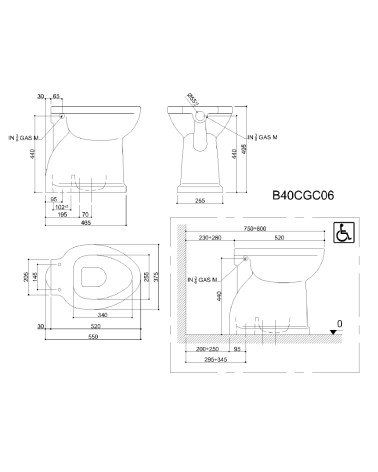VASO-BIDET 130 CHIU SC/PAV