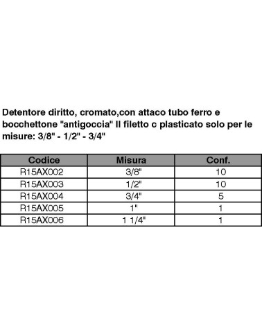 DETENTORE DR x FERRO 3/8  