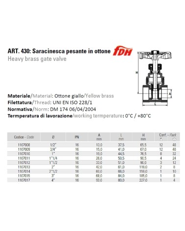 SARACIN OTTONE  4"FF PN 16