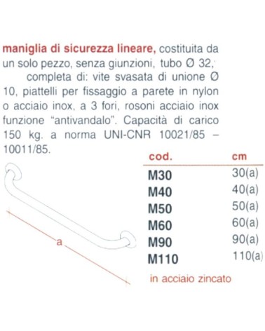 MANIGLIONE OR 30cm BIANCO 
