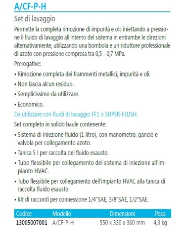 SET DI LAVAGGIO A/CF-P-H  