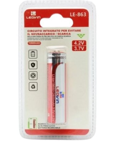 Batteria ricaricabile 4.2V 9.6Wh 12800mAh 18650