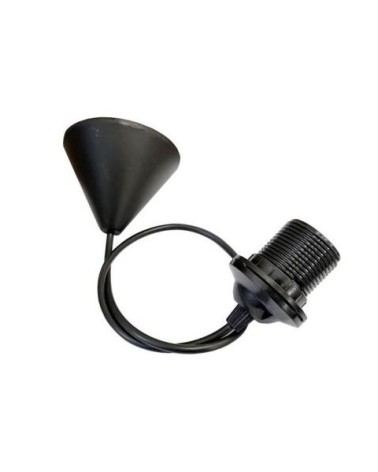 Portalampade con cavo E27 65cm nero Vito