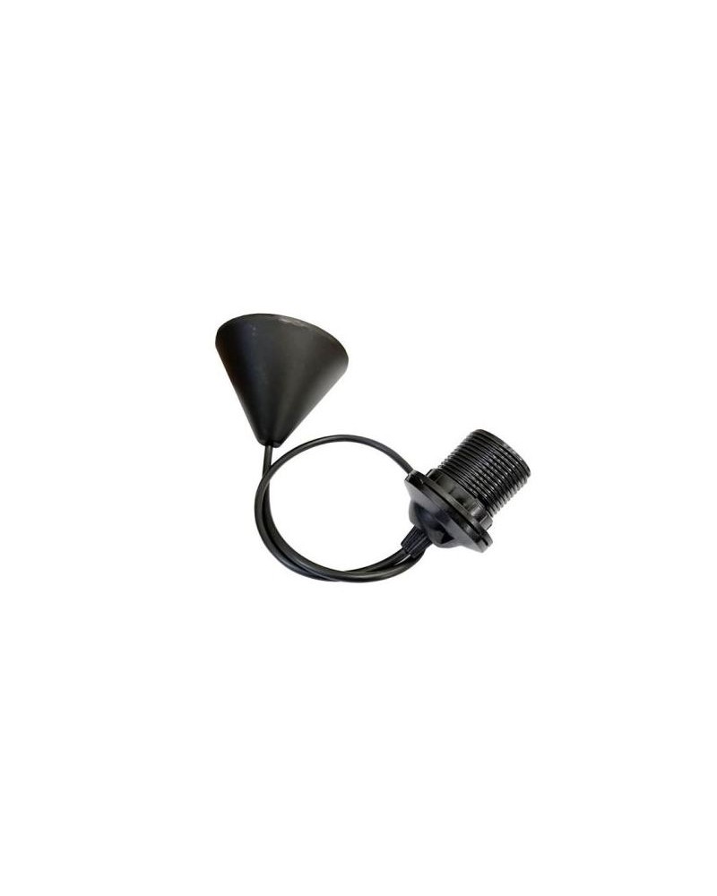 Portalampade con cavo E27 65cm nero Vito