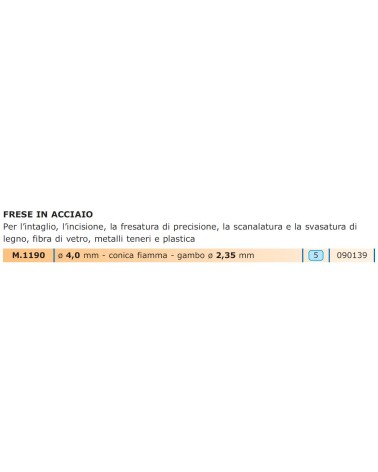 FRESA CONICA FIAMMA 4,0MM 