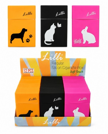 CASE PORTASIGARETTE IN SILICONE LILLI REGULAR ANIMALI COLORI ASSORTITI