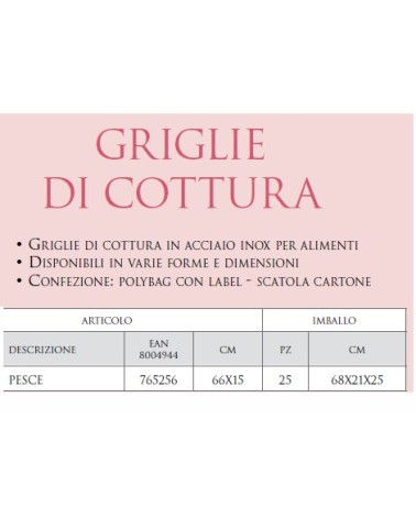 GRIGLIA INOX  PESCE  66x15