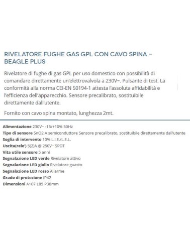RILEV.FUGHE GAS GPL C/SPIN