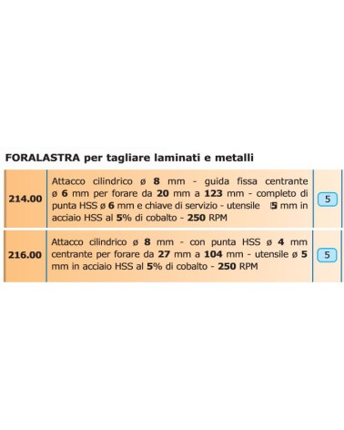 FORALASTRA CIL. diametro 8 20-123 