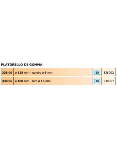 PLATOR. GOMMA diametro 125 PERNO 6