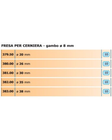 FRESA X CERNIERA diametro 26mm    