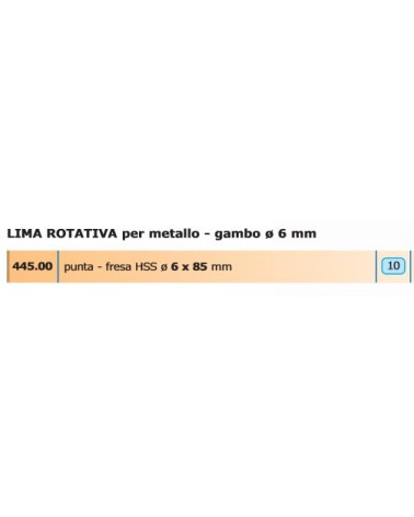 PUNTA FRESA HSS diametro 6 X 85mm 
