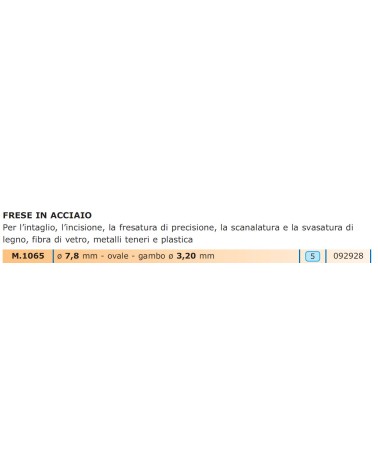 FRESA OVALE diametro 7,8 GAMBO 3,2