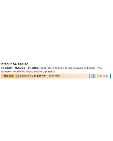 DISCHI TAGLIO MM40X1 5PZ  